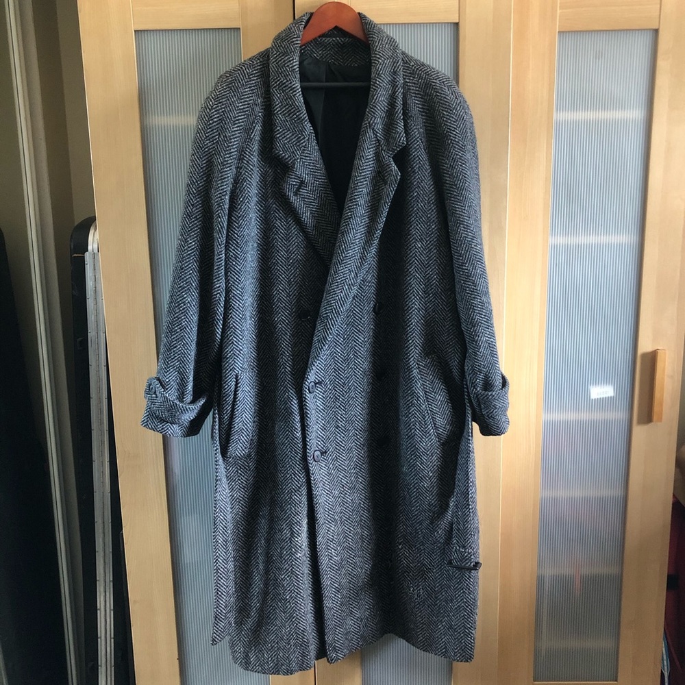 Vintage Fred Segal Herringbone Wool Duster - Picture 2 of 8